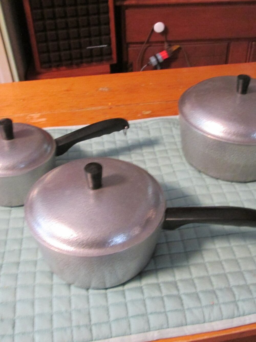 vtg 6 pc club hammercraft aluminum pots and lids 3 qt 2 qt 1 qt all with lids